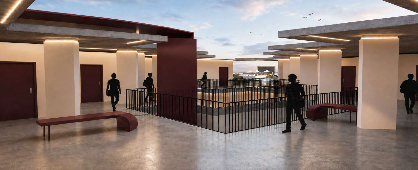 Second floor dormitory corridor